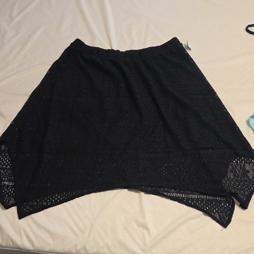 Maurices Black Asymmetrical Lace Skirt